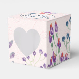 Geprägter rosa Blush mit Blumen Geschenkschachtel