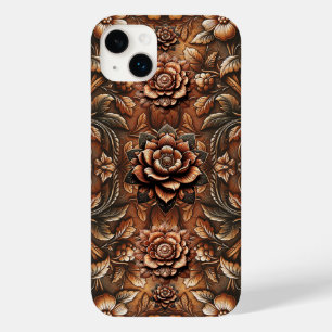 Geprägter vintage-blumenfarbener Kunstleder-Look Case-Mate iPhone 14 Plus Hülle
