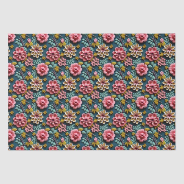 geprägtes Blumenmuster  Seidenpapier (Vorderseite)