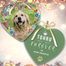 Geprägtes Foto Pet Memorial Floral Heart geformt