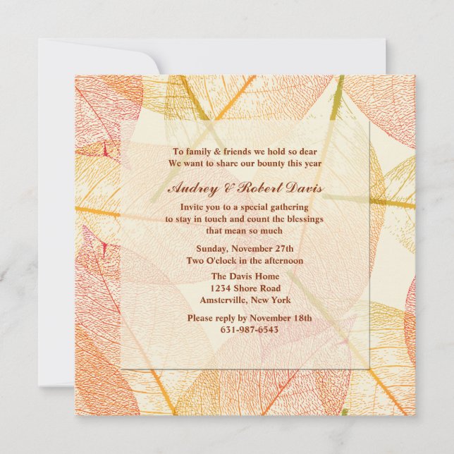 Gepresste Blätter-Einladung Einladung (Vorderseite)