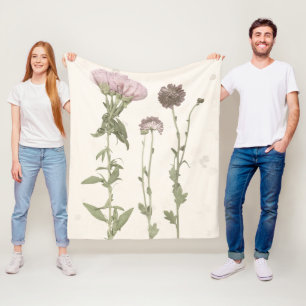 Gepresste Blüte - Rosa Fleecedecke