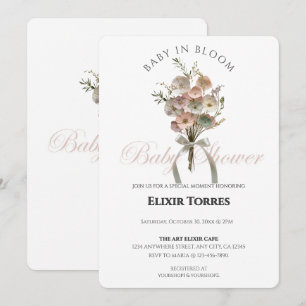 Gepresste Wildblumen-Baby-Blüten-Boho-Baby-Party Einladung