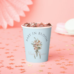 Gepresste Wildblumen-Baby-Blüten-Boho-Baby-Party Pappbecher