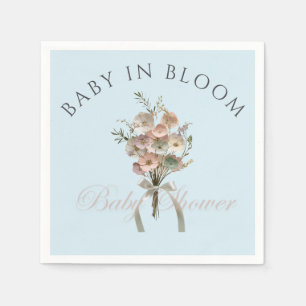 Gepresste Wildblumen-Baby-Blüten-Boho-Baby-Party Serviette