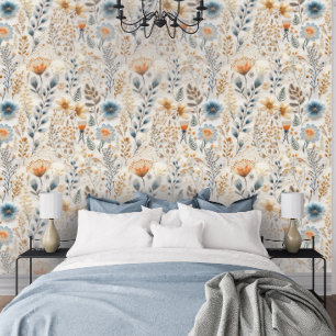 Gepresste Wildblumen-Boho-Botanik Tapete