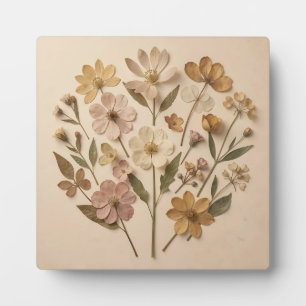 Gepresste Wildblumen Botanisches Bouquet Vintage Fotoplatte