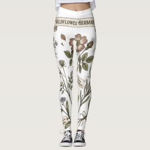 Gepresste Wildblumen Herbarium Vintage Botanical C Leggings