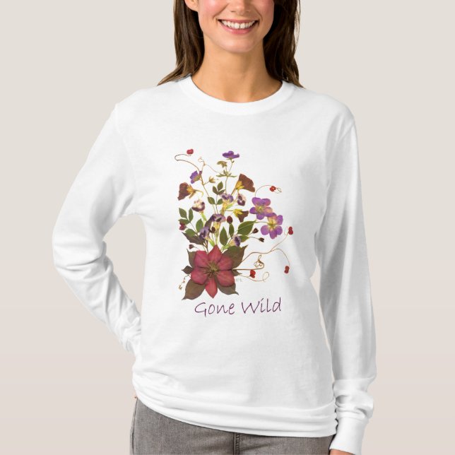 Gepresster Blumen-Behälter - Clematis T-Shirt (Vorderseite)