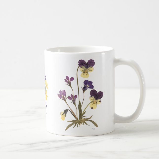 Gepresster Blumen-Entwurf Kaffeetasse (Rechts)
