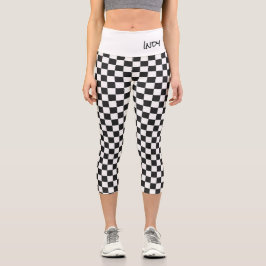 Geprüfte Flag Racing Sport Custom Text INDY Cars Capri Leggings