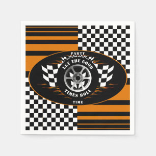 Geprüfte Flag Sportwagen Racing Geburtstagsparty Serviette