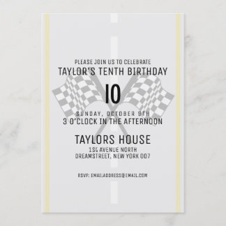 Geprüfte Flags auf der Rennstrecke Geburtstagspart Einladung