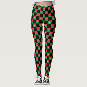 Geprüftes Muster der Burkina Faso-Flagge Leggings
