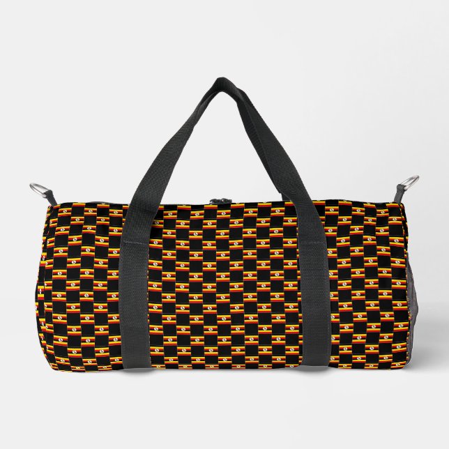 Geprüftes Uganda-Flag-Muster Duffle Bag (Vorderseite)
