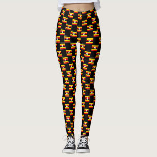 Geprüftes Uganda-Flag-Muster Leggings