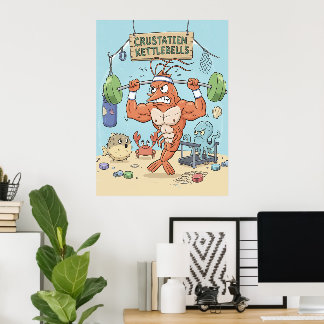 Gepumpte Garnelenposter - Lustige Gym-Wandkunst Bu Poster