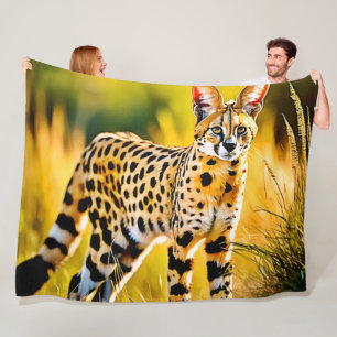 Gepunktet African Savannah Serval Cat Fleecedecke
