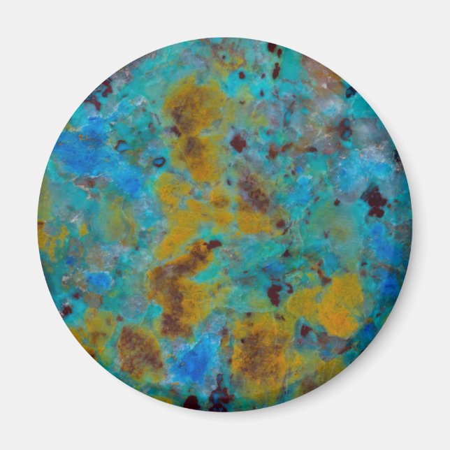 Gepunktet Blue Chrysocolla Jasper Magnet (Vorne)