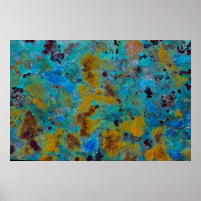 Gepunktet Blue Chrysocolla Jasper Poster (Vorne)