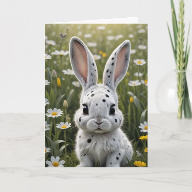 Gepunktet Bunny Feiertagskarte (Vorderseite)