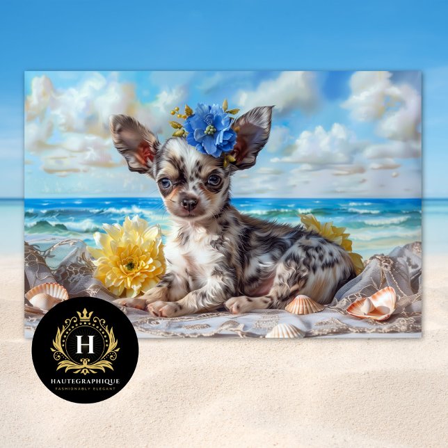 Gepunktet Chihuahua Beach Bliss Decoupage Seidenpapier (Von Creator hochgeladen)