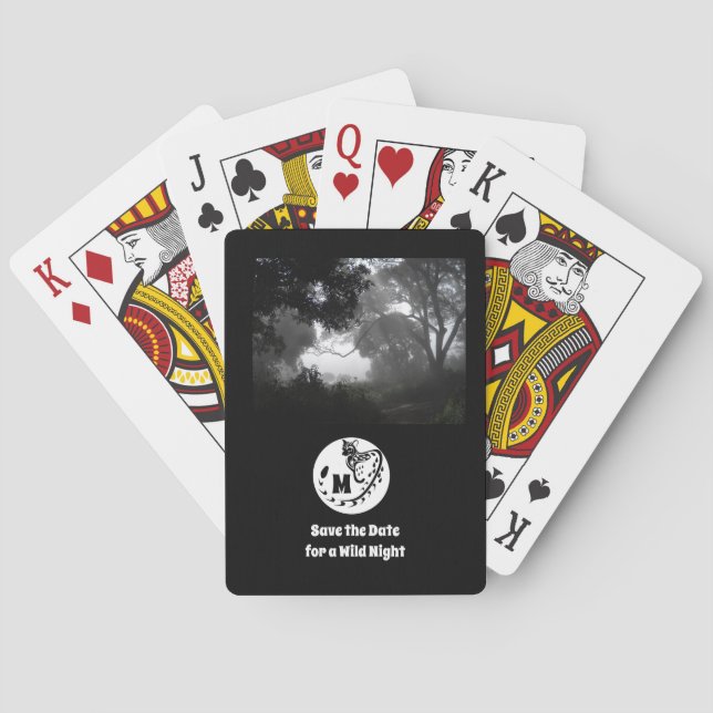 Gepunktet Genet Silhouette Monogram Pho Spielkarten (Rückseite)