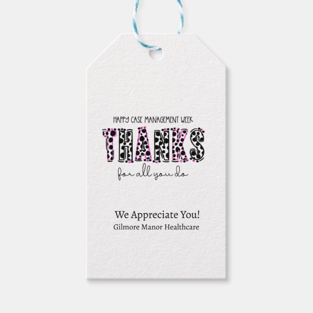 Gepunktet Happy Case Management Week Geschenkanhänger (Vorderseite)