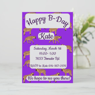 Gepunktet Hyenas Happy Birthday Einladung