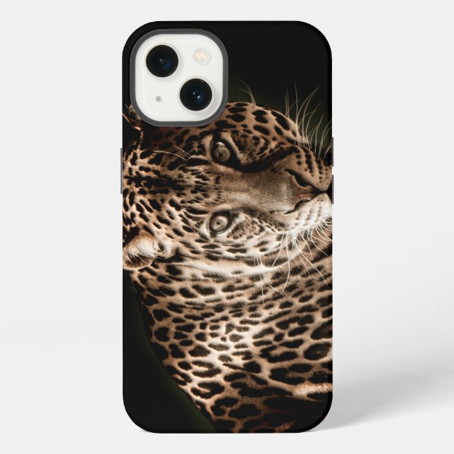 Gepunktet Leopard Starring iPhone Hülle (Rückseite)