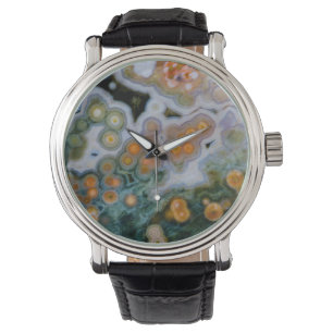 Gepunktet Ocean Jasper Armbanduhr
