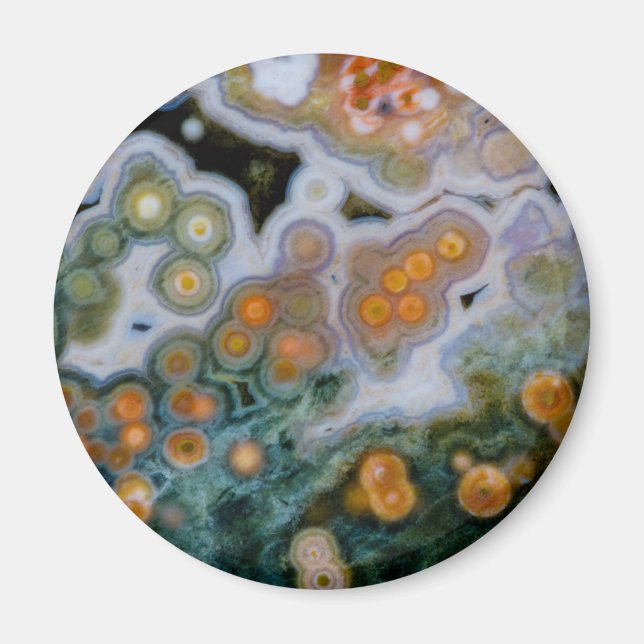 Gepunktet Ocean Jasper Magnet (Vorne)