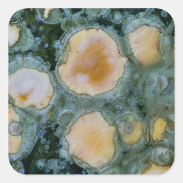 Gepunktet Ocean Jasper Quadratischer Aufkleber (Vorderseite)