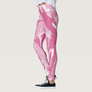 Gepunktet rosa Marmor Leggings