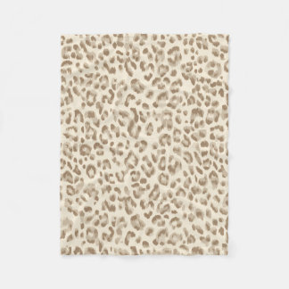 Gepunktete Beige-Plüschdecke mit Cheetamuster Fleecedecke