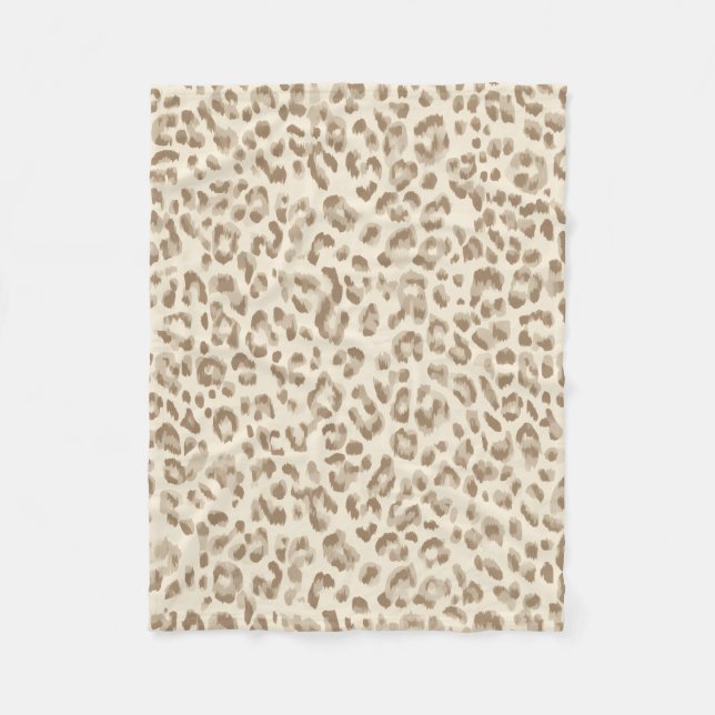 Gepunktete Beige-Plüschdecke mit Cheetamuster Fleecedecke (Vorderseite)