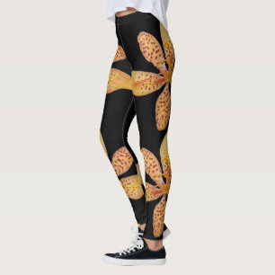 Gepunktete BlackBerry-Lilie in hellorange auf schw Leggings