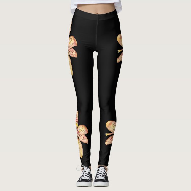 Gepunktete BlackBerry-Lilie Leggings 2 (Vorderseite)