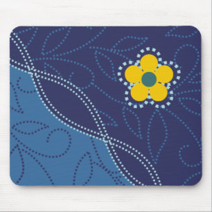 gepunktete Blätter und Blume-Mousepads Mousepad
