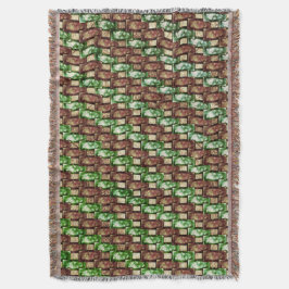 Gepunktete, braun-grüne rechteckige Stücke Decke