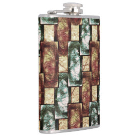 Gepunktete, braun-grüne rechteckige Stücke Flachmann