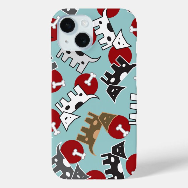Gepunktete Doggies & Knochen Niedlicher Spaß Welpe Case-Mate iPhone Hülle (Rückseite)