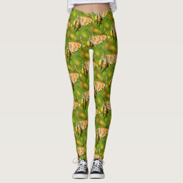 Gepunktete Fritillary Orange und White Butterfly Leggings