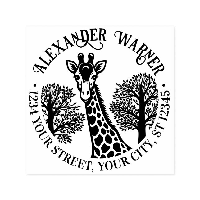Gepunktete Giraffe Head Nr. 3 Rücksendeadresse Permastempel (Design)