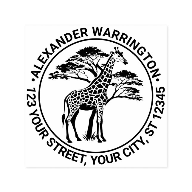 Gepunktete Giraffe nach Baumnamen #2 Permastempel (Design)