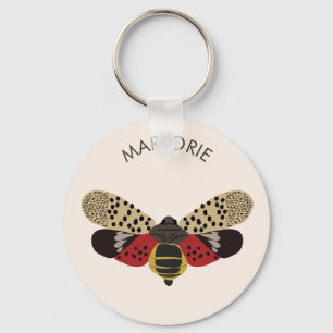 Gepunktete Lanternfly Wanze personalisiert Schlüsselanhänger