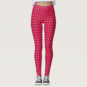 Gepunktete Leggings in Rosa Orange
