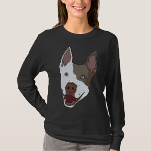 gepunktete Ohrbraun-Weiße Pitbulle T-Shirt
