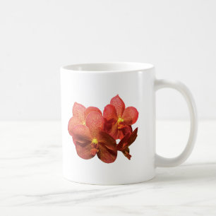 Gepunktete Orangefarbene Orchideen Kaffeetasse