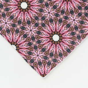 Gepunktete rosa Feder Boho Fleecedecke